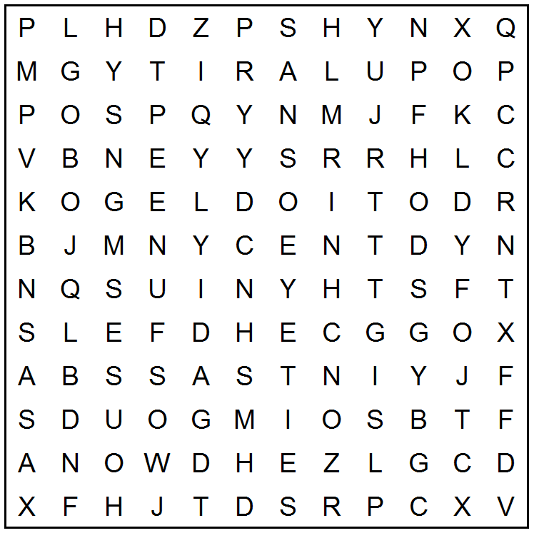 Thou Shalt Not Covet Wordsearch