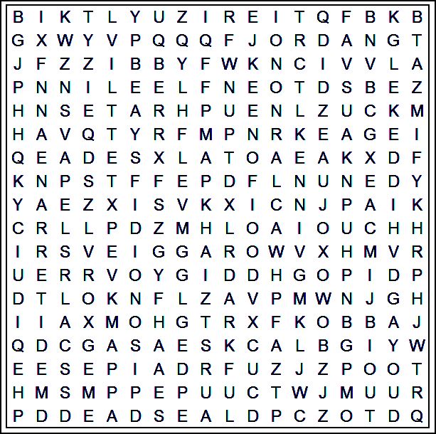 Waterways in the Bible puzzle